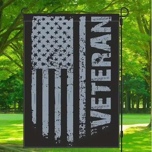 Veteran Commemorative Respect Freedom American Garden Flag, 12x18in Burlap ZZO EEZ