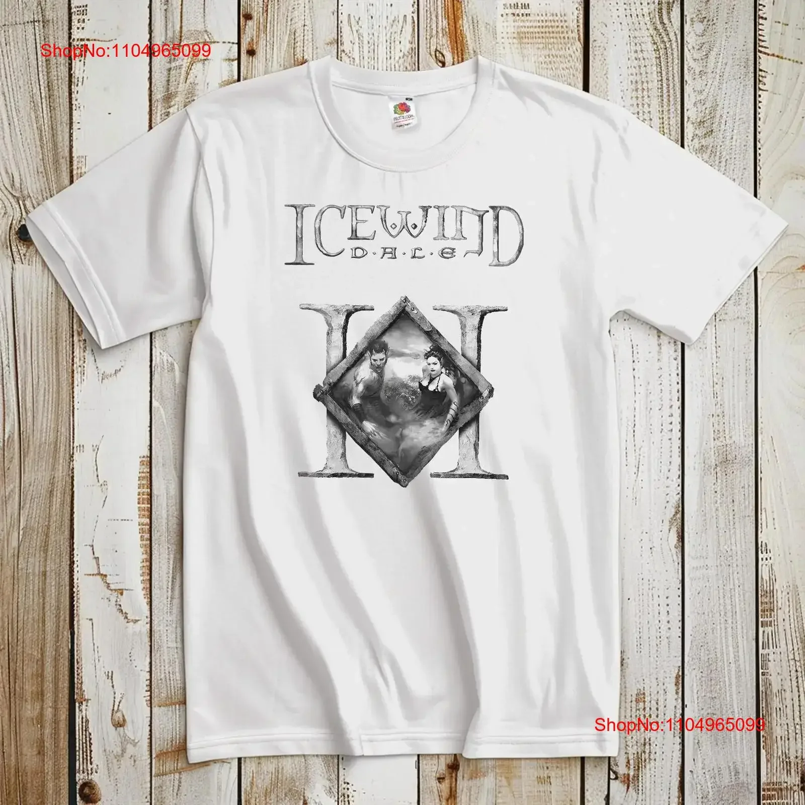 Icewind Dale II V1 Classic Video Game T Shirt Retro Gamer Gaming Black and White Size S 5XL vintage Washed Unisex