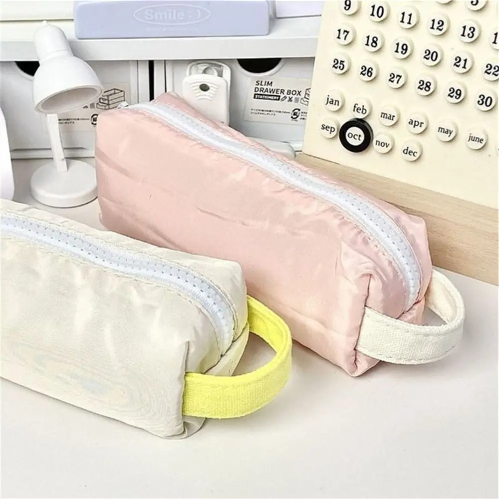 Multi-function School Pencil Cases Stationery Storage Bag Portable Large-capacity Pen Bag Pencil Case Pencil Bag Macaron Color