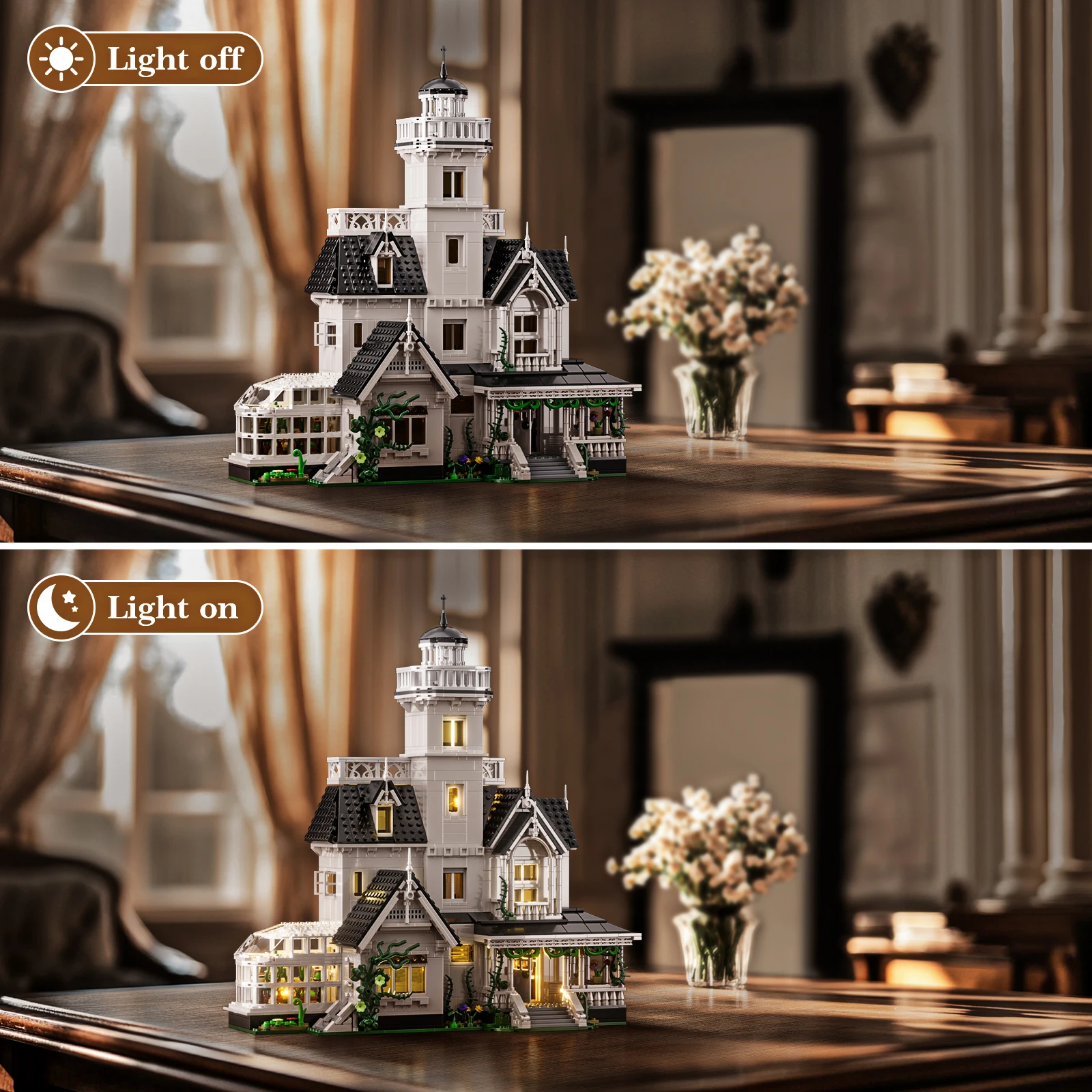 Owens House Building Blocks Set Magic Witch House Creator Architecture Model Home Decor Creative Christmas Gifts for Adults Fans