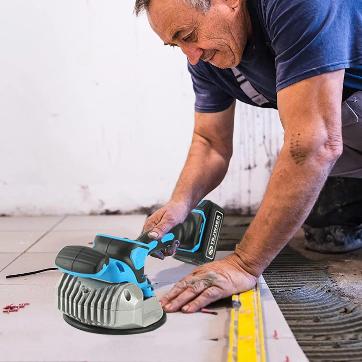 Installation Tool Machine - YSJWAER Tiling Vibrator Automatic Leveling 160mm Suction Cup 25000mAh 32000r/min 6 Speed