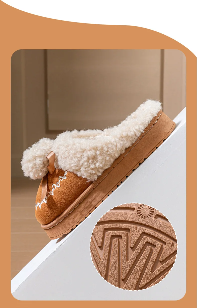 2026 Neue Damen-Plüsch-Winterstiefel - Niedliche Hausschuhe mit Dicker Sohle, Rutschfeste Fleece-Gefütterte Hausschuhe mit Warmem Flauschigem Innenfutter – Detail 13