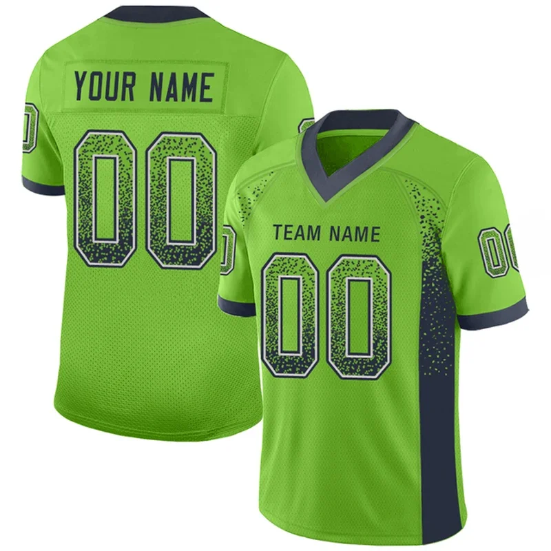 Futebol Jersey personalizado para Unisex, V-Neck T-shirt Atlético, Green Series, Personlized Imprimir e Costurar, Moda