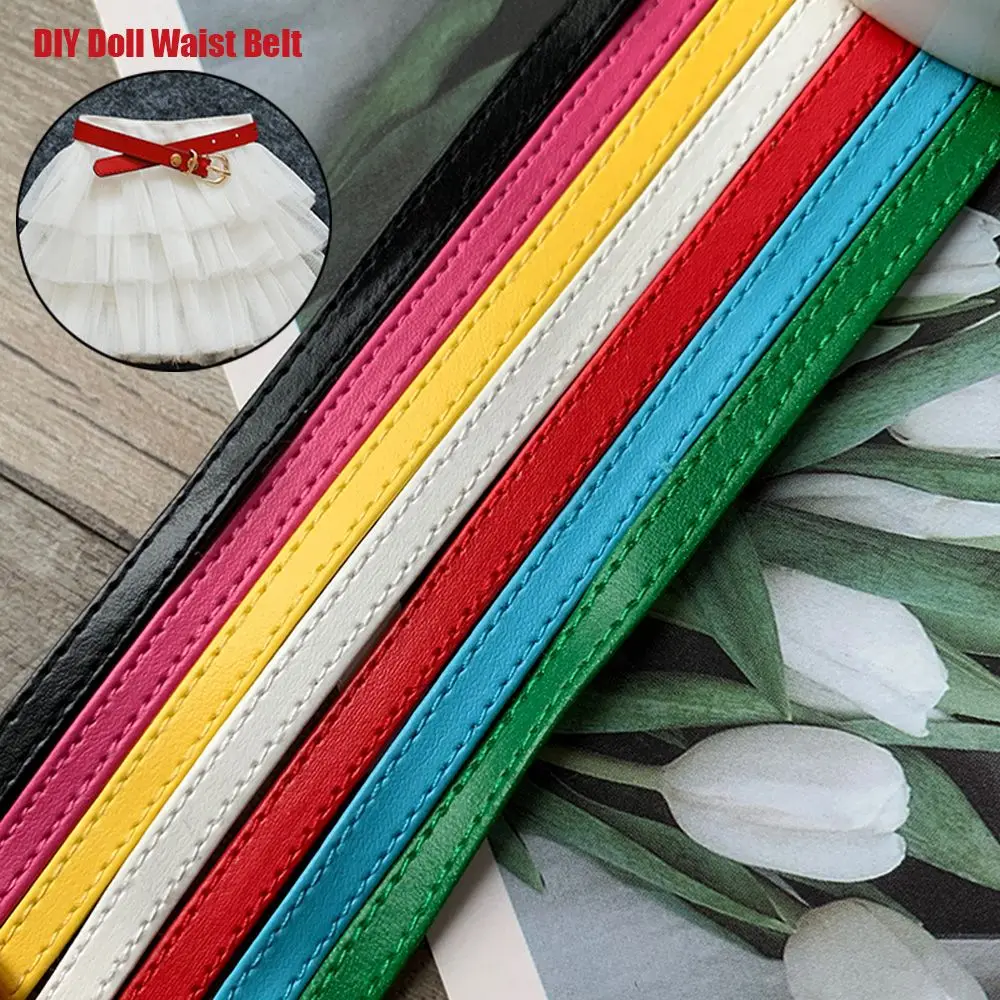 Width 3/5mm DIY Handmade Super Mini Belts Length 50cm DIY PU Material Doll Waist Belt Clothes Accessories Doll Bags Belt