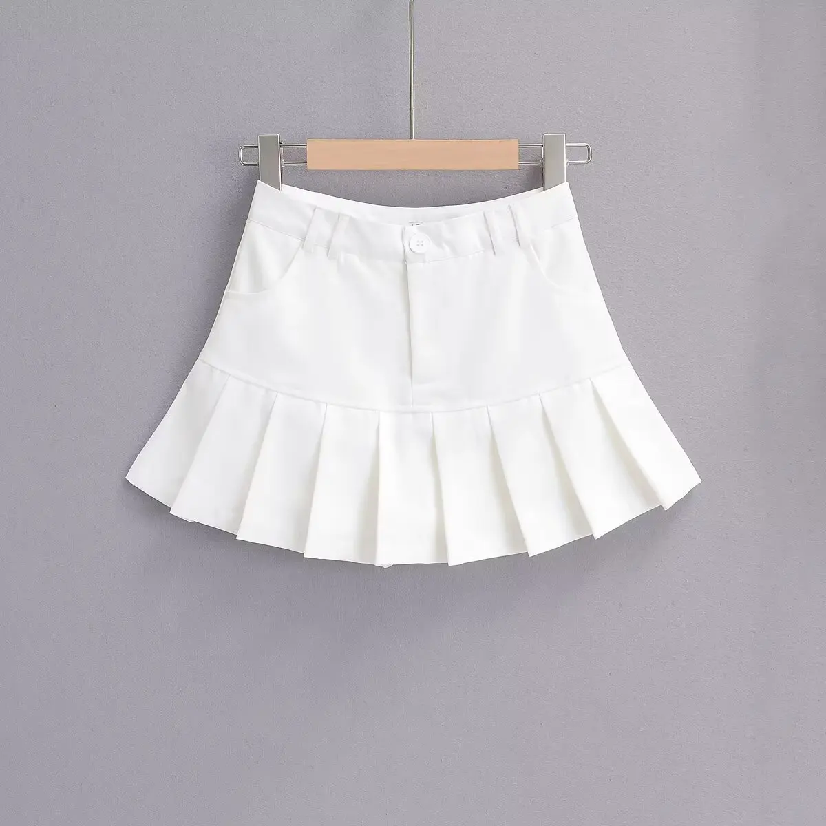Sexy Pure Desire Half-length Pleated Skirt Body-shaping Slimming Anti-exposure Versatile High-waist A-line Midi Skirt