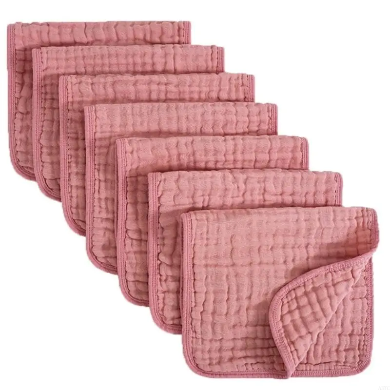 A5YC 6pcs/pack Burp Cloth Absorbent Nursing Towel Breathable Shoulder Pad 6-Layer