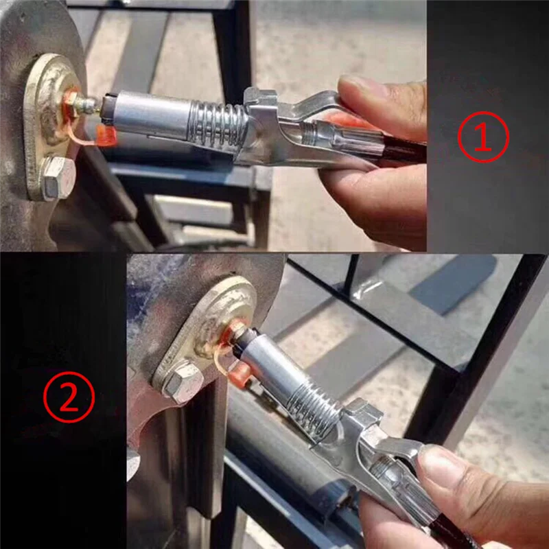 A11M-Grease Tool Coupler Locks And Metric Zerk Coupler Fittings Grease Goes 1/8 Inch NPT Fitting Grease Tool Metal Tooling
