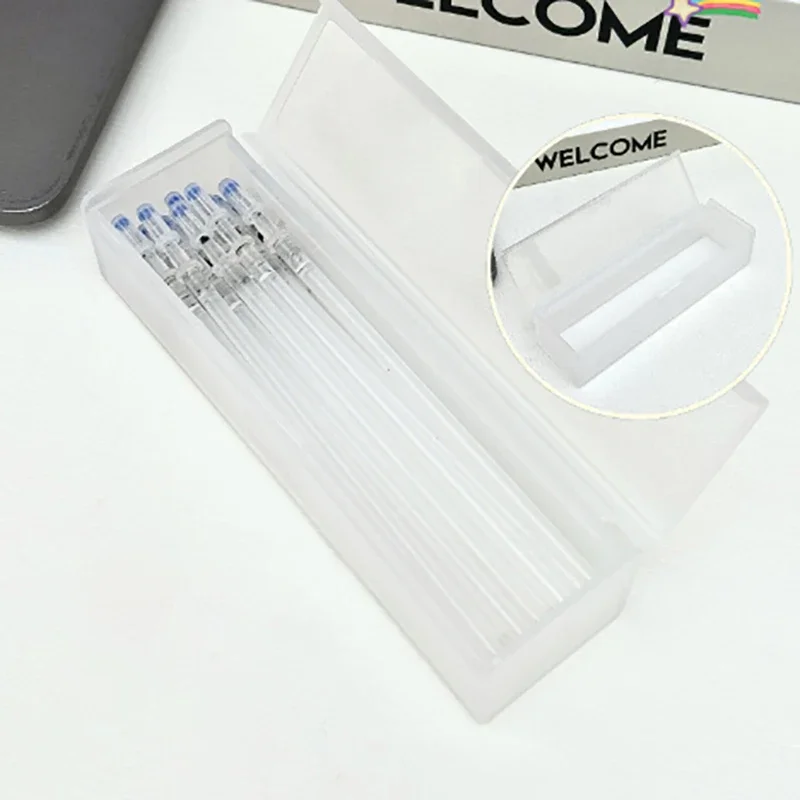 PP مقلمة بلاستيكية شفافة خفيفة الوزن سعة كبيرة صندوق رصاص تخزين القلم لوازم القرطاسية المدرسية للطلاب