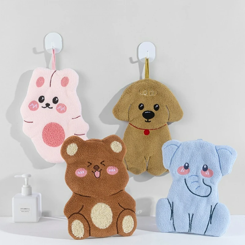 1PC Animal World hand towels, wall-mounted household hand towels, bathroom towels that can be hung