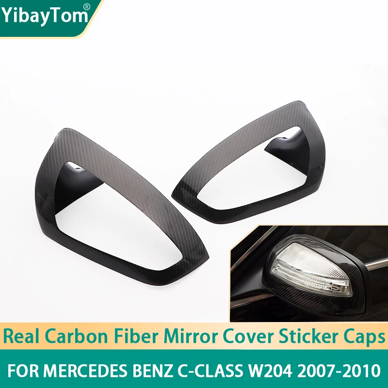 

Real Carbon Fiber Side Mirror Cover Cap Sticker Add-on For Mercedes Benz C-Class W204 C180 C200 C220 C250 C300 C350 2007-2010