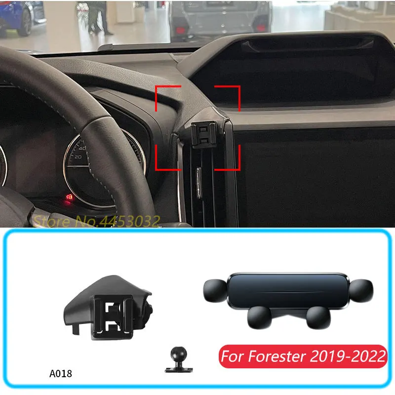 Car Phone Holder For Subaru Forester 2019-2022 Gravity Stand Mount Support Horizontal GPS Mobile Bracket Accessories With Base