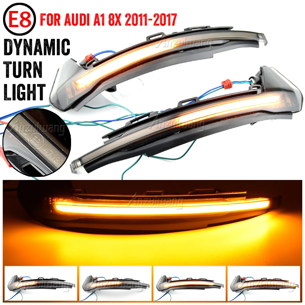 

2x LED Dynamic Turn Signal Light For Audi A1 8X 2011 2012 2013-2016 2017 Side Mirror Blinker Arrow Sequential Flasher Repeater