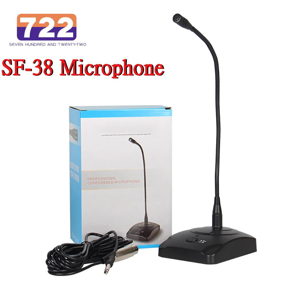 New SF-38 Conference microphone For Teaching Speech Desktop Wired condenser Microphone Black Professional Broadcast Mics