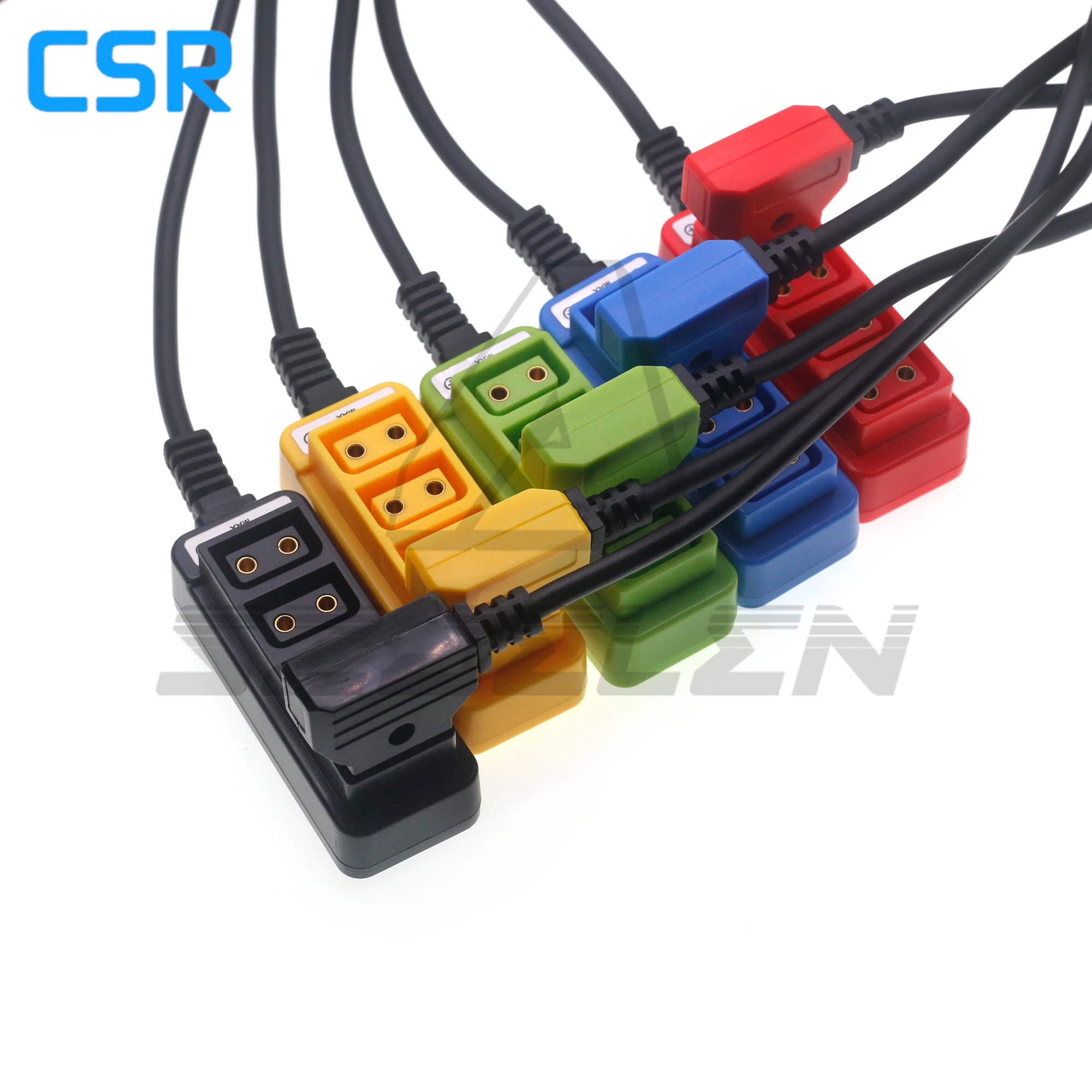 D-Tap to 4-Port D-Tap Female Camera Power Splitter DTAP Quad Splitter Red, Blue, Green, Black and Orange
