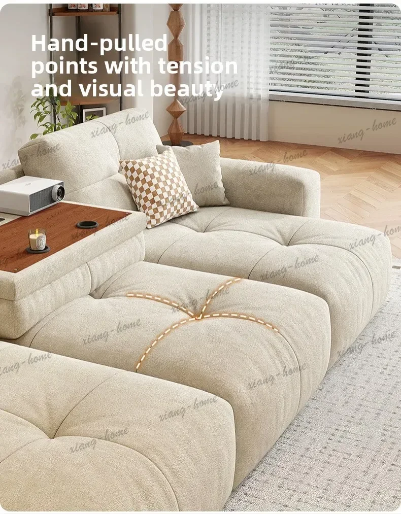FG  removable and washable functional fabric sofa living room retro sofa bed electric smart trailer