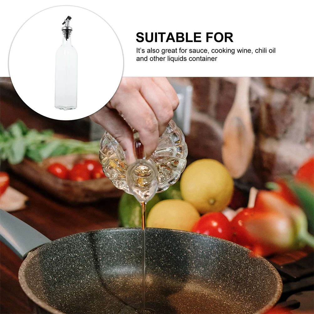 

1Pcs Dustproof Oil Can Automatic Opening Closing Glass Bottle for Soy Sauce Chili Oil Home Kitchen Supplies Storage Container