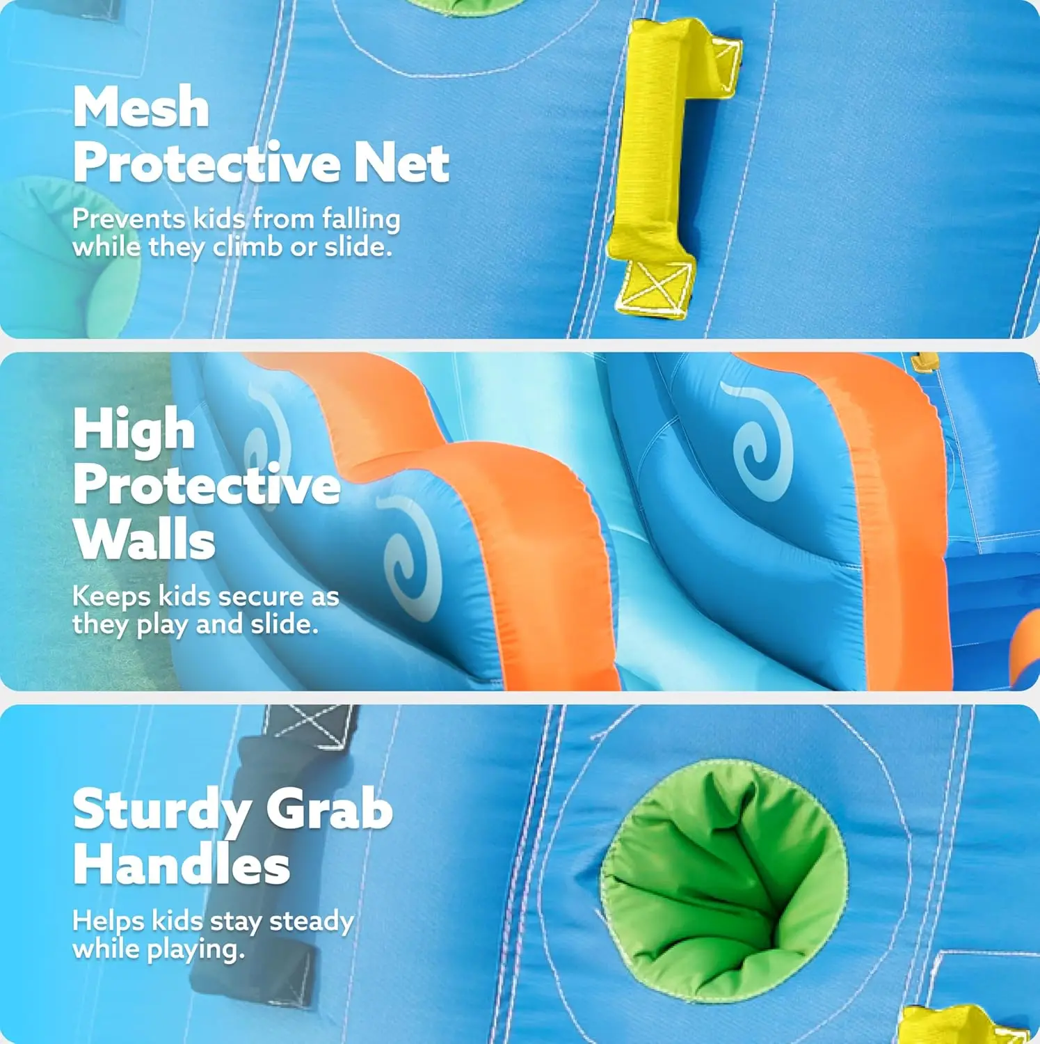 Kids Inflatable Water Slide Bouncy Castle, 6-in-1 Bounce House with Dual Slides, 450W Blower, Climbing Wall, Water Cannon, and Splash Pool for Outdoor Backyard Parties