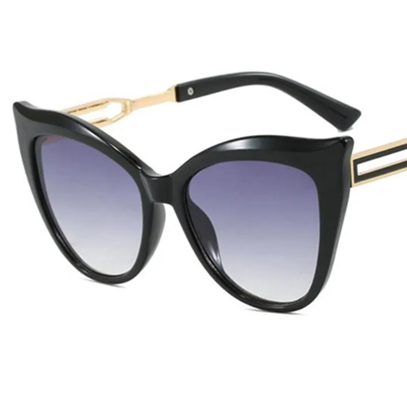 Fashion Sunglasses Women Sun Glasses Cat Eye Anti-UV Spectacles Oversize Patchwork Frame Eyeglasses Alloy Temples Ornamental