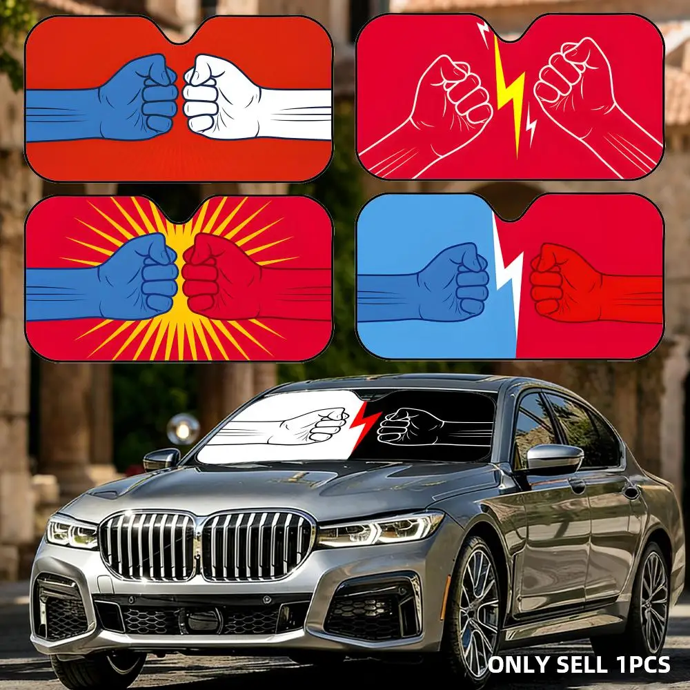 

Солнцезащитный козырек Clashing Fists, складной, универсальный, для лобового стекла автомобиля, защита от УФ-излучения, многоразовый, теплоизоляционный, складной чехол