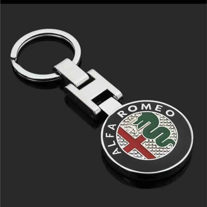 Zinc Alloy Key Ring Keychain Car Logo Accessories For Alfa Romeo Giulietta GT 159 147 156 Mito Brera Giulia F1 Stelvio Volante