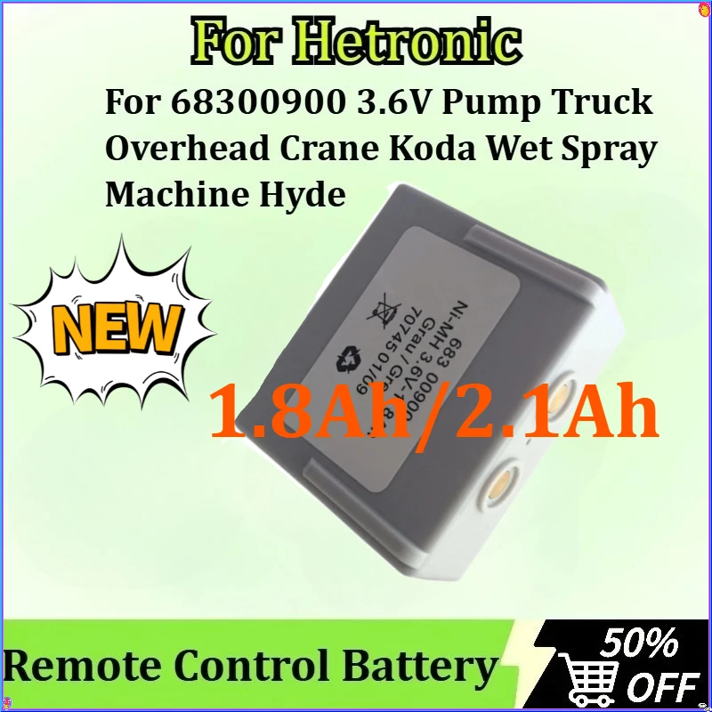 

High Quality Remote Control Battery 3.6V Battery for Hetronic 68300900 Pump Truck Overhead Crane Koda Wet Spray Machine Hyde