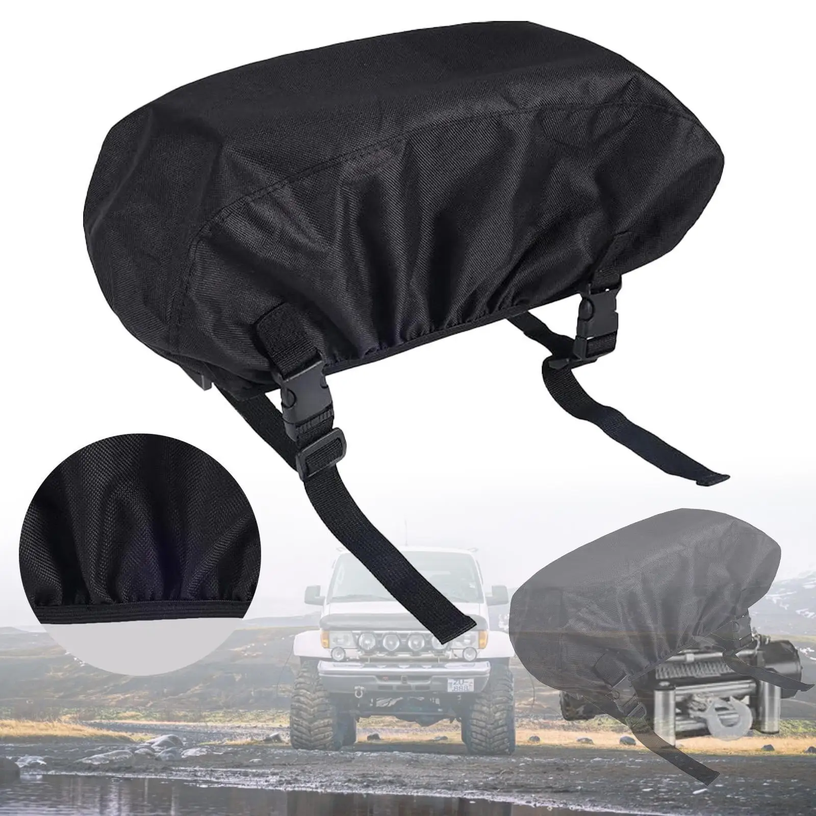 Soft Elastic Car Winch Cover Dustproof Waterproof Universal Protection for Trailer SUV Winch