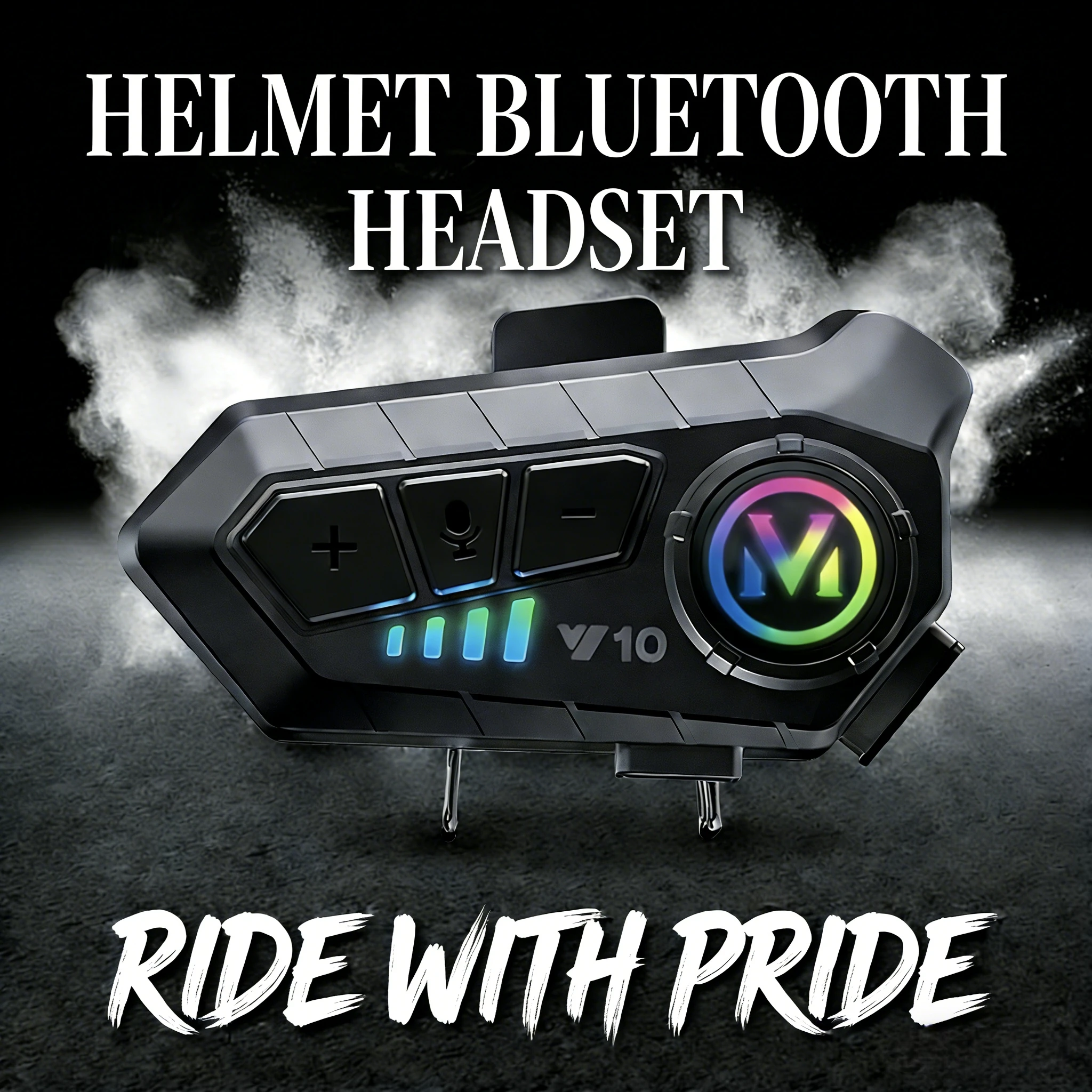 Waterproof Motorcycle Helmet Bluetooth Headset Y10 300M 2 Rider Intercom CVC DSP Noise Cancelling Moto Earphone