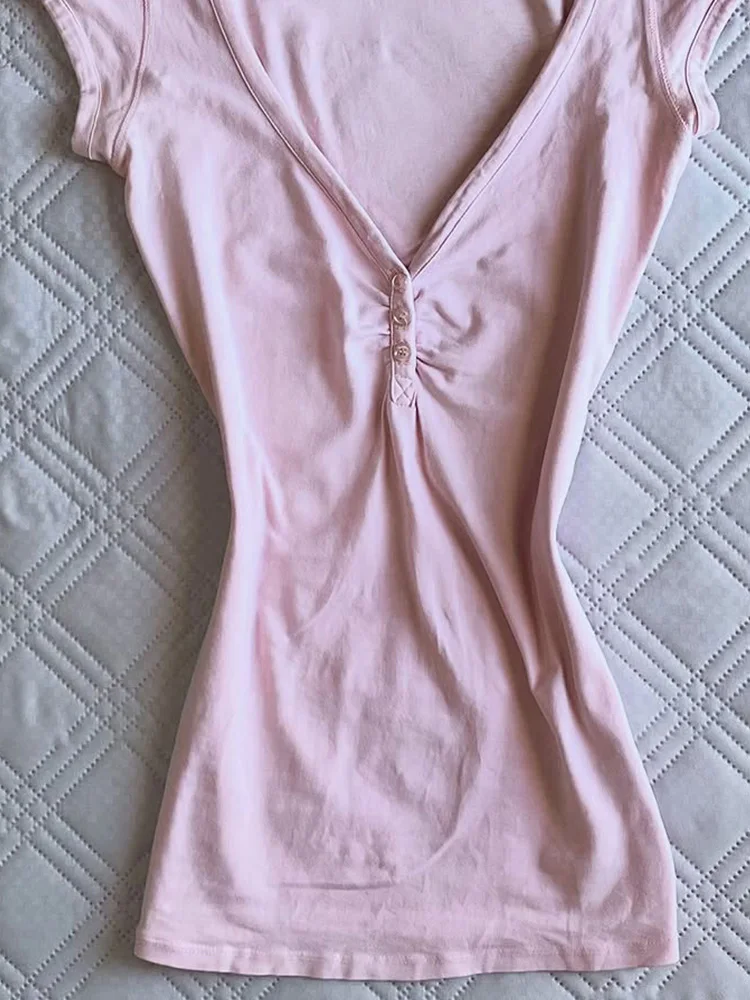 نهاية الأزهار الأصلية الرجعية فريدة من نوعها جميلة الوردي ort Sve تي شيرت التخسيس الخصر تصميم الصيف عارضة Sle القطن مزيج أعلى #3