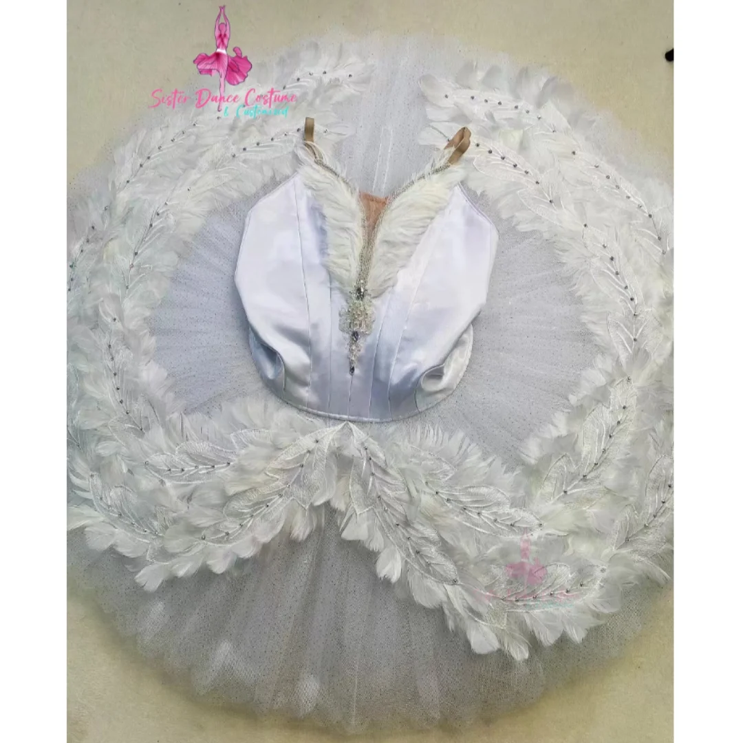 

White Swan tutu private high-end custom adult children white performance competition dress women's costume