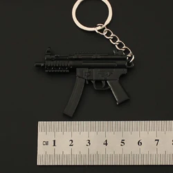Mini Gun Model Keychain MP5K Model Jewelry Weapon Metal Pendant Key Chain Chaveiro Bag Car Key Holders Gift For Kids Men