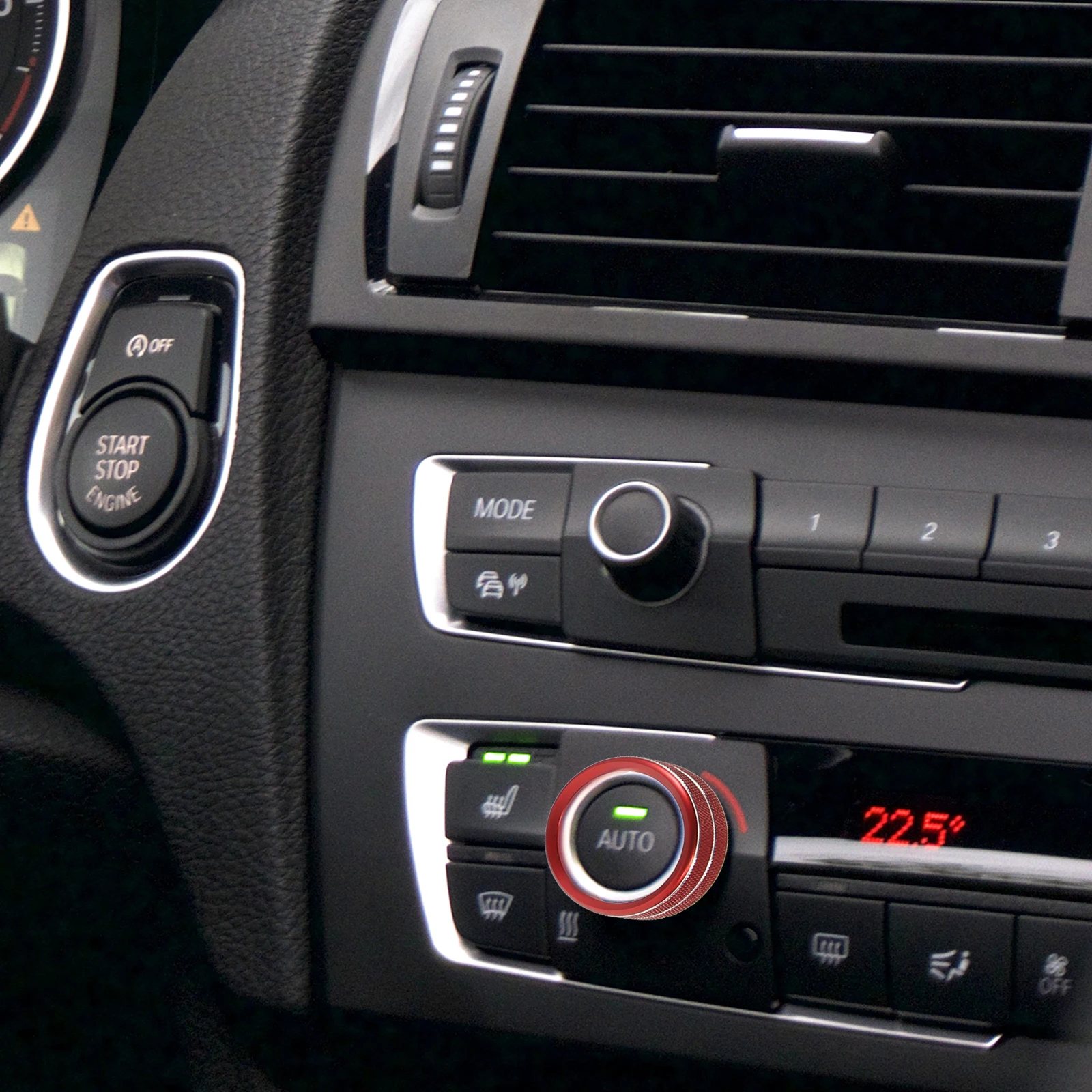 

6Pcs AirConditionerKnobDecorationCoverAluminumAlloyRing ACControlKnobRing VolumeCover HVACPanelTrim CarInterior Accessories