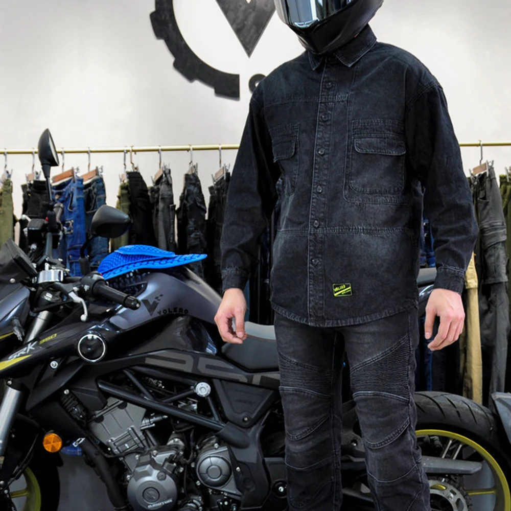 Motorcycle Jacket Retro Men Shirt Protective Gear Summer Motocross Enduro Racing Oxford Jacket Motorbike Clothing S-4XL