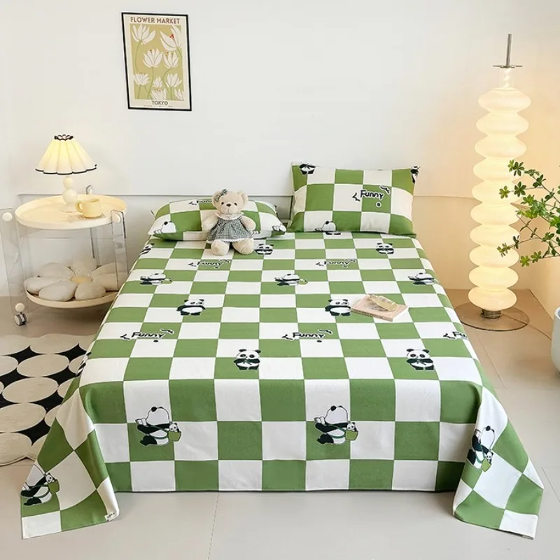 

1pc Coarse fabric bedding pillowcases need to be purchased separately cartoon solid color style soft and breathable bed sheets