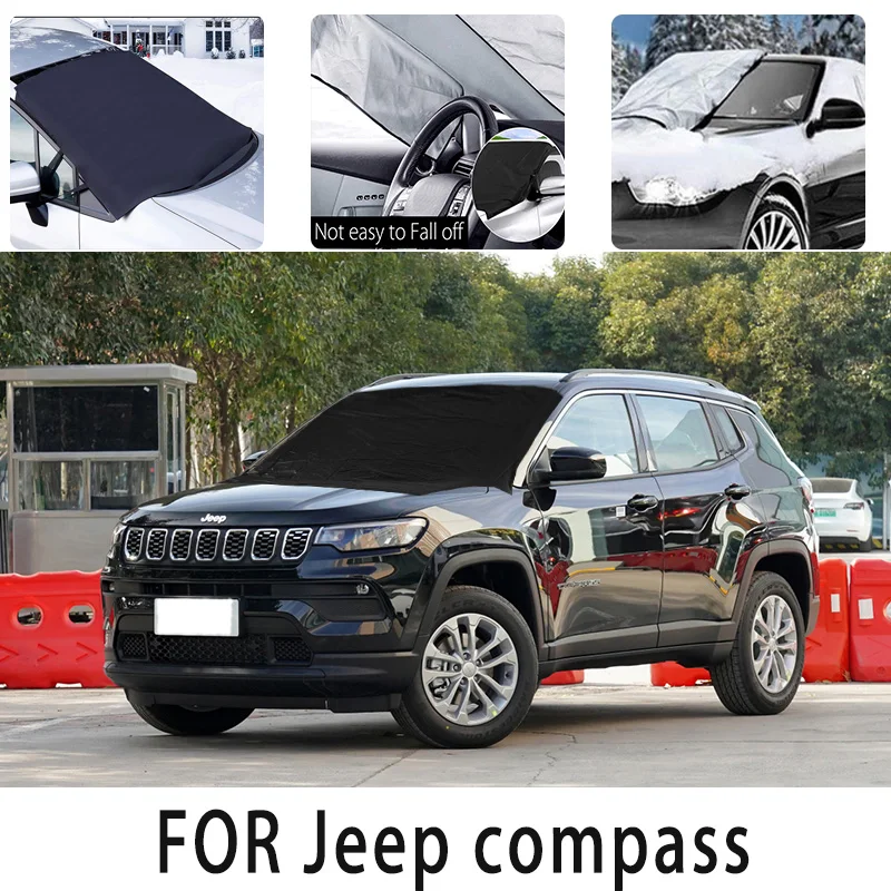 

Car snow cover frontcover for Jeep compass Snowblock heat insulation sunshade Antifreeze wind Frost prevention car accessories