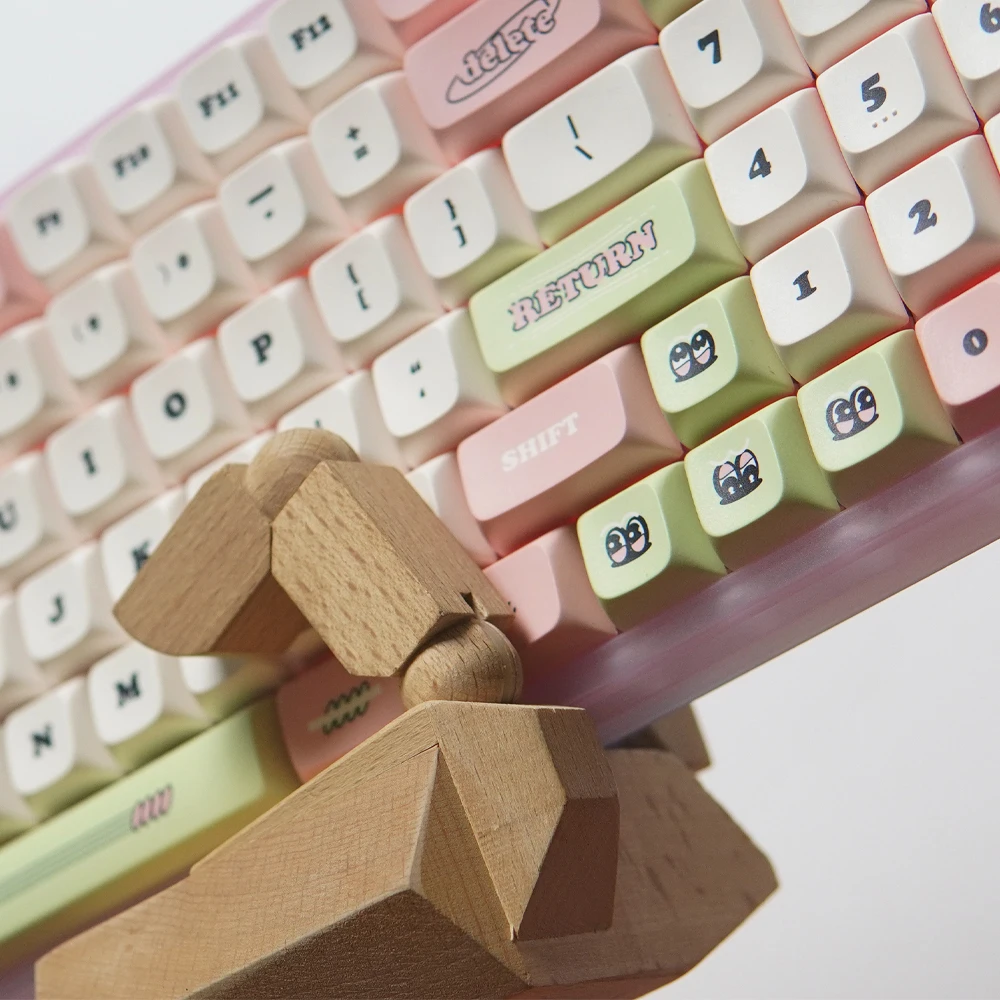 1 Set Peach Keycaps KDA Profile Custom PBT 141 Ball Keys For Mechanical Backlit Keyboard GK64 GK61 GH60 Anne Pro 2 GH60 Redragon