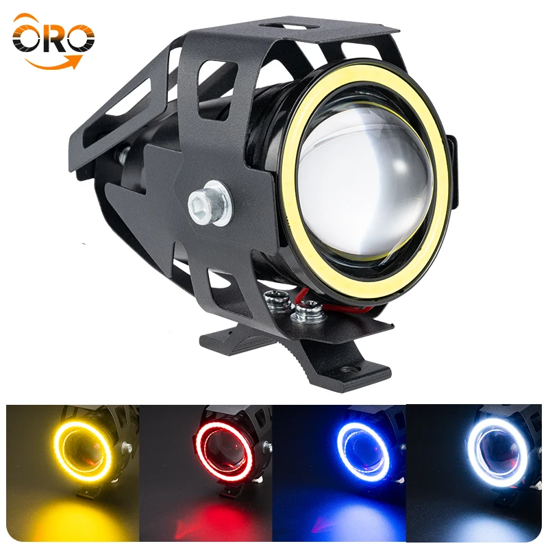 1Pcs Motorcycle Headlight Fog Lights Super Bright Eyes Additional Spotlights Universal Moto Auxiliary U7 Mini LED Driving Lamp