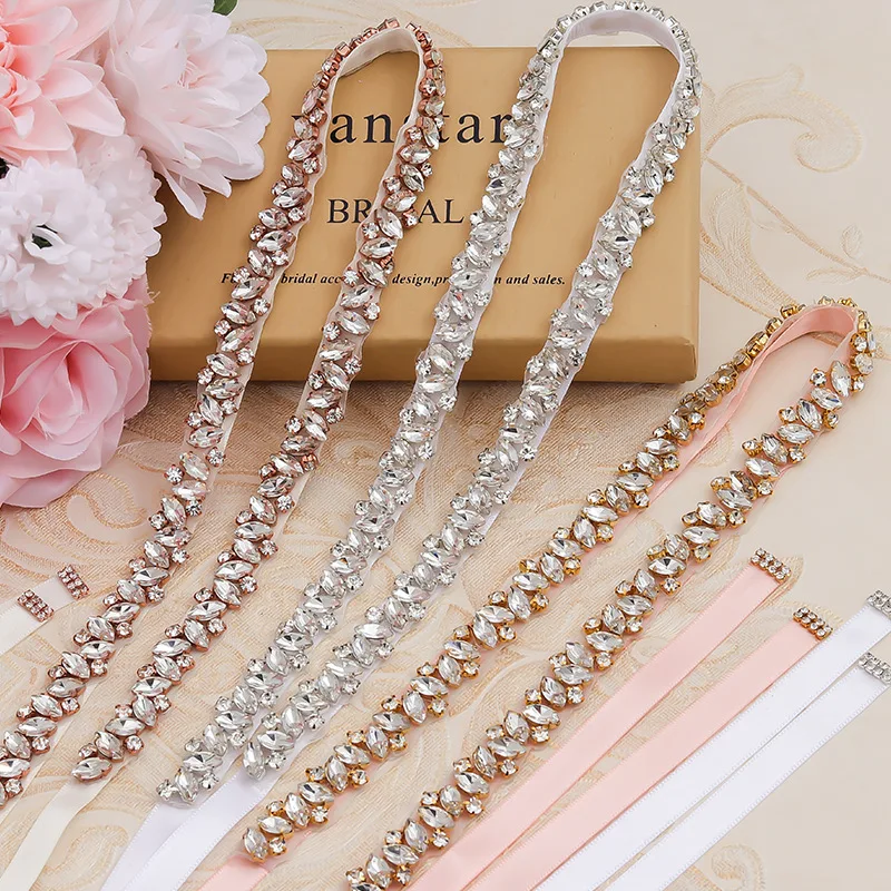 

Bridal Rhinestone Waist Chain for Wedding Photography, Crystal Appliques Belt Bridesmaid Dress Accessories & Cincher