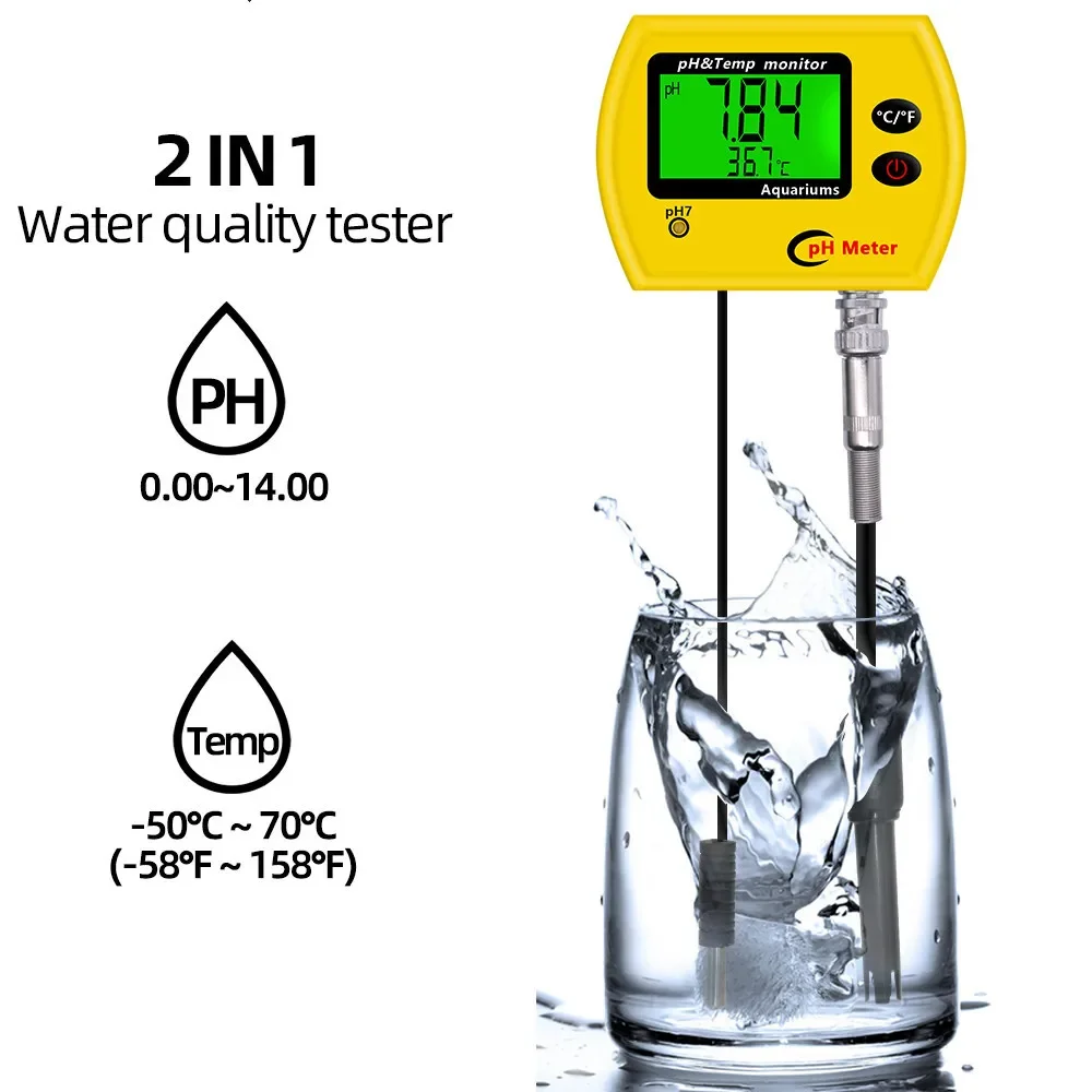 PH Meter Tester Durable Acidimeter Tool Temp Water Quality Monitor For Aquarium Swim Pool Water PH-991With Backlight