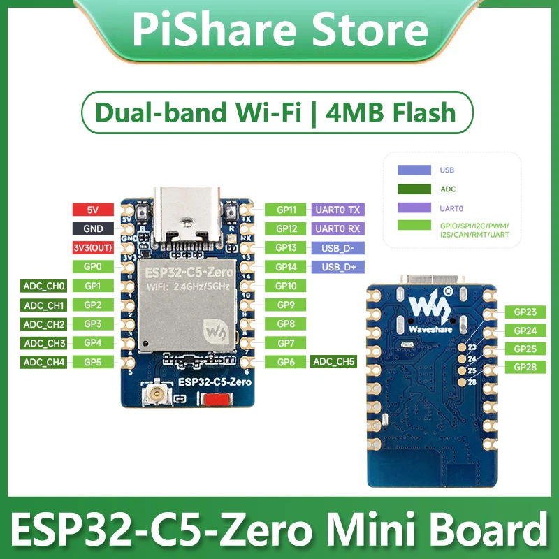 placa-de-desenvolvimento-mini-esp32-c5-baseada-no-processador-dual-core-esp32-c5-hf4