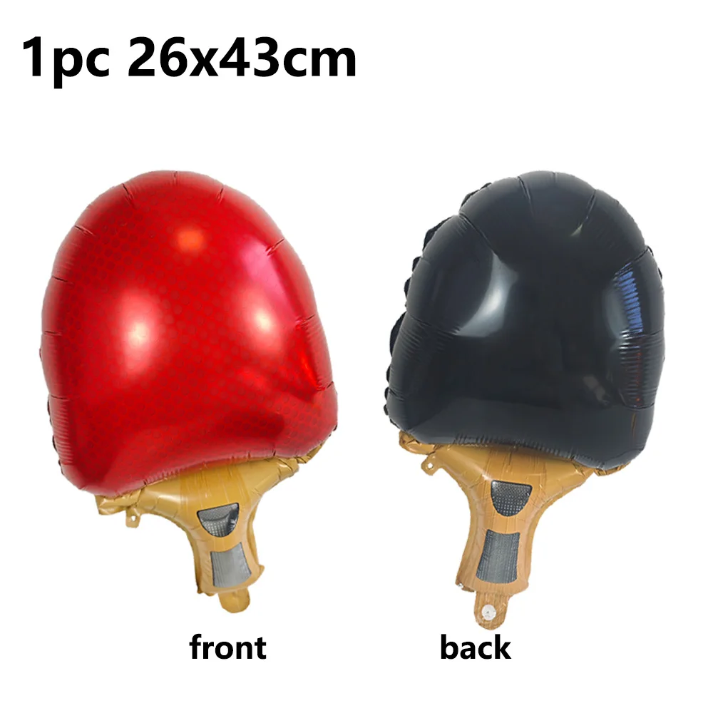 Table Tennis Racket Foil Balloon Multicolor Ping Pong Paddle Balloons with Ping Pong Balls Sports Theme Birthday Party Decor view 2