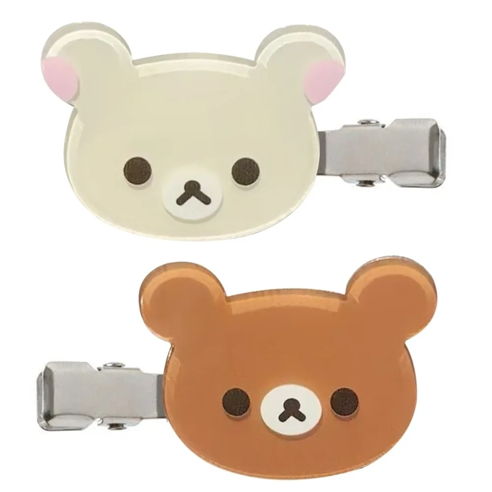 2 PCS Set Rilakuma Korilakkuma Bear Bangs Hair Clip Clips Barrette Women Girls Headwear Hair Accessories