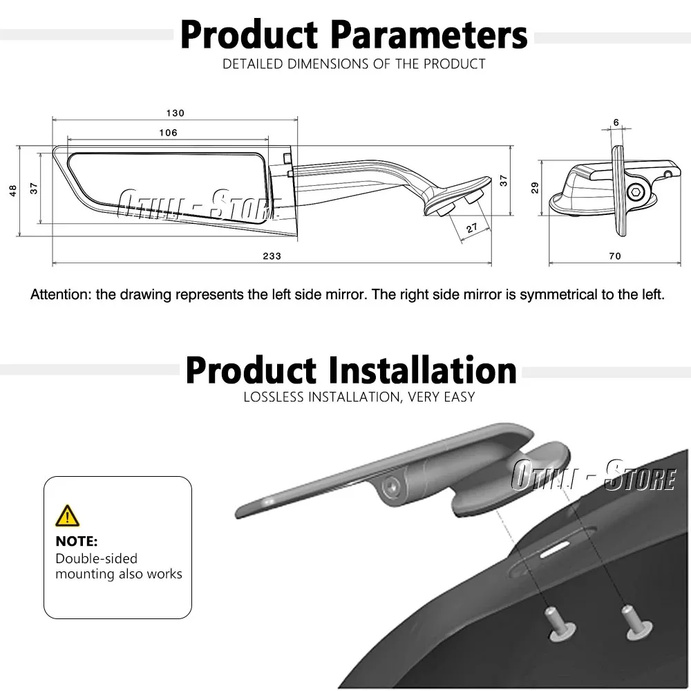 New Motorcycle Mirror PANIGALE 1299 S 15-18 Wind Wing Adjustable Rotating Rearview Mirror For Ducati Panigale 959 Corse 16-19