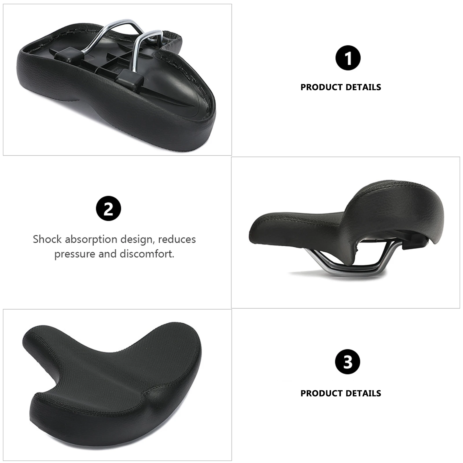 

Widen Saddle Bike Seat Comfort Mountain Brown Pad Road Breathable Replace Child PU Foam PP Shell Stainless Steel