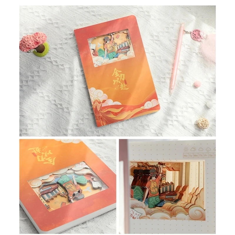 Caderno viagem inspire notebook oco, papelaria, bloco notas, diário, escola, material escritório para estudantes