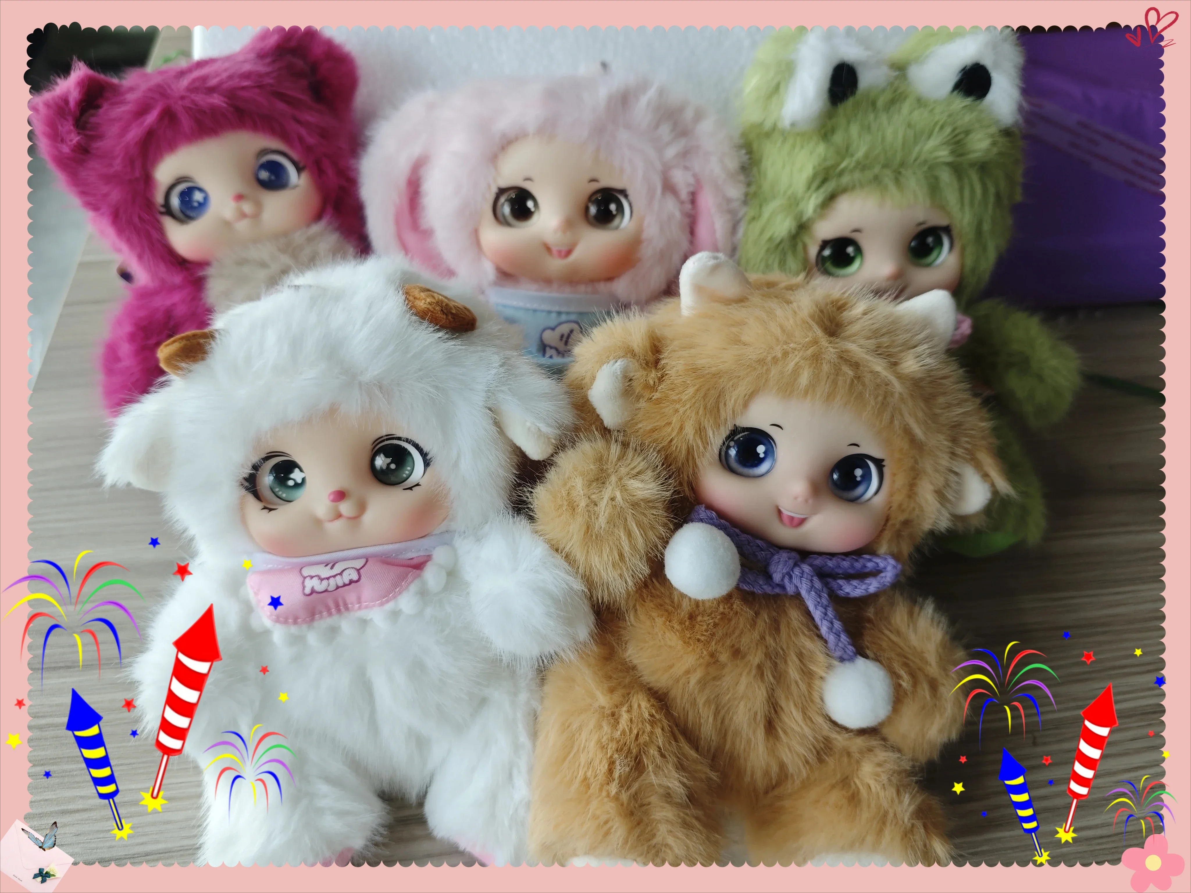 Desenhos animados * bonito * vinil * animal * pelúcia * boneca brinquedos de pelúcia chaveiro cordão mochila pingente saco pendurar casal ornamentos ragdoll crianças presentes