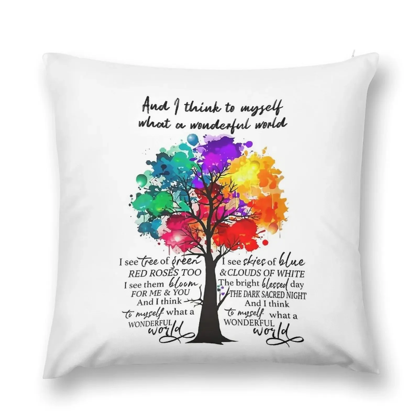 And I Think To Myself What A Wonderful World Throw Pillow Sofa Cushion Cover Decorative Cushion christmas pillow case pillow