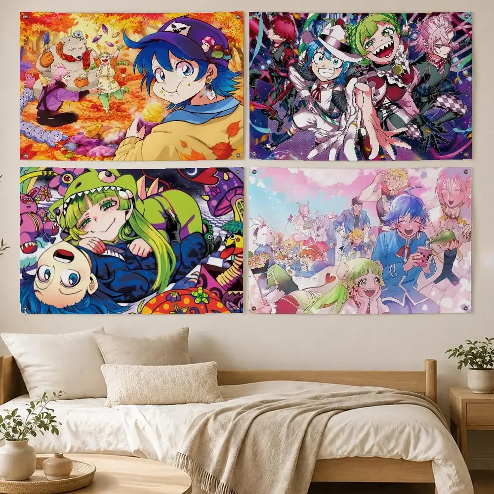 Anime Welcome to Demon School!Iruma-kun Flags Room Bedroom Home Outdoor Wall Hanging Concert Printed Background Decoration Art