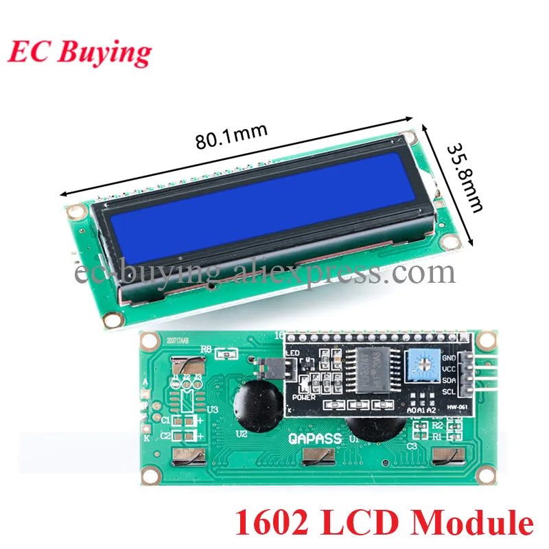 LCD1602 1602 LCD Module Blue / Yellow Green Screen 1602A LCD LED Display PCF8574T PCF8574 IIC I2C Interface 5V for arduino