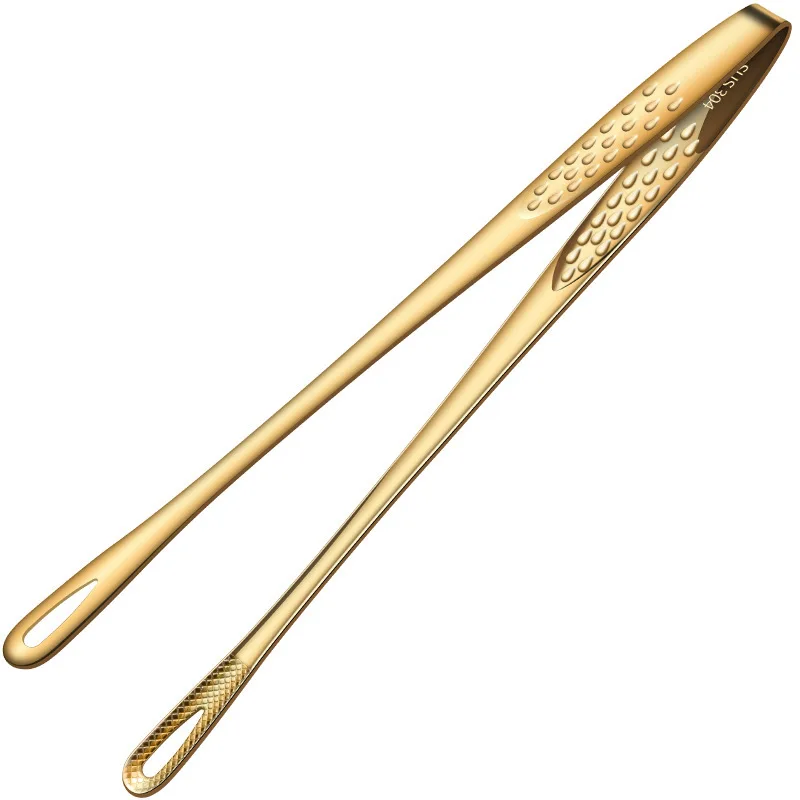 304 Stainless Steel Barbecue Tongs Korean BBQ Food Clip Restaurant-Grade Serving Tongs for Buffet Kitchen and Self-Service Food
