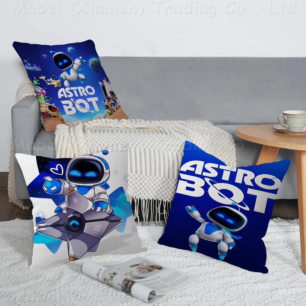 

Game Astro Bot Pillow Covers Cartoon Sofa Decorative Home Double-sided Printing Short Plush Cute Cushion Cover